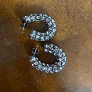 Jeweled hoop earrings